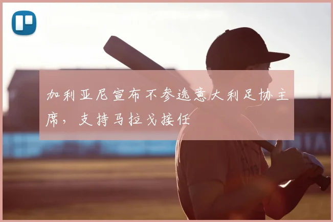 加利亚尼宣布不参选意大利足协主席,支持马拉戈接任